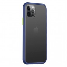 Husa spate Button Case pentru iPhone 12 Pro Max - Albastru / Verde