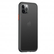 Husa spate Button Case pentru iPhone 12 Pro Max - Negru / Rosu
