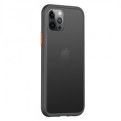 Husa spate Button Case pentru iPhone 12 Pro Max - Negru / Rosu
