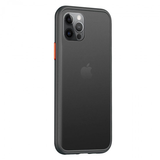 Husa spate Button Case pentru iPhone 12 - Negru / Rosu