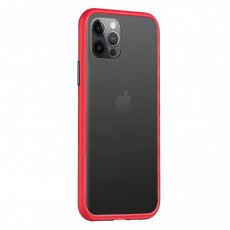 Husa spate Button Case pentru iPhone 12 Pro - Rosu / Negru