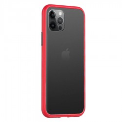 Husa spate Button Case pentru iPhone 12 Pro - Rosu / Negru