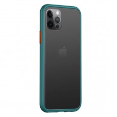 Husa spate Button Case pentru iPhone 12 Pro - Turcoaz / Portocaliu