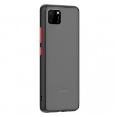Husa spate Button Case pentru Huawei Y5P - Negru / Rosu