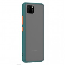Husa spate Button Case pentru Huawei Y5P - Turcoaz / Portocaliu