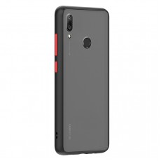 Husa spate Button Case pentru Huawei Y6 2019 - Negru / Rosu Husa spate Button Case pentru Huawei Y6 2019 - Negru / Rosu
