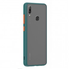 Husa spate Button Case pentru Huawei Y6 2019 - Turcoaz / Portocaliu Husa spate Button Case pentru Huawei Y6 2019 - Turcoaz / Portocaliu