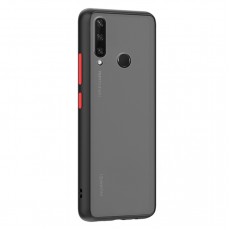 Husa spate Button Case pentru Huawei Y6P - Negru / Rosu