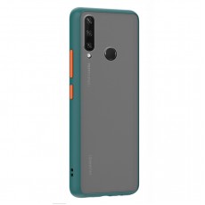 Husa spate Button Case pentru Huawei Y6P - Turcoaz / Portocaliu