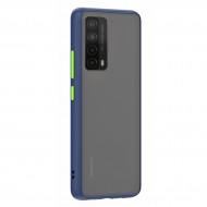 Husa spate Button Case pentru Huawei P Smart 2021 - Albastru / Verde Husa spate Button Case pentru Huawei P Smart 2021 - Albastru / Verde