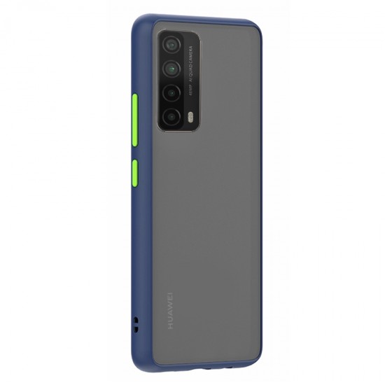Husa spate Button Case pentru Huawei P Smart 2021 - Albastru / Verde