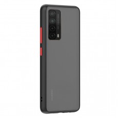 Husa spate Button Case pentru Huawei P Smart 2021 - Negru / Rosu