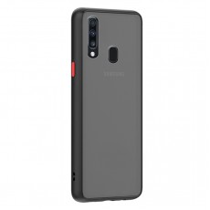 Husa spate Button Case pentru Samsung Galaxy A20s - Negru / Rosu
