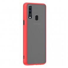 Husa spate Button Case pentru Samsung Galaxy A20s - Rosu / Negru