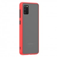 Husa spate Button Case pentru Samsung Galaxy A02s - Rosu / Negru