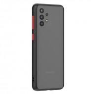 Husa spate Button Case pentru Samsung Galaxy A52 5G - Negru / Rosu