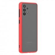 Husa spate Button Case pentru Samsung Galaxy A72 5G - Rosu / Negru