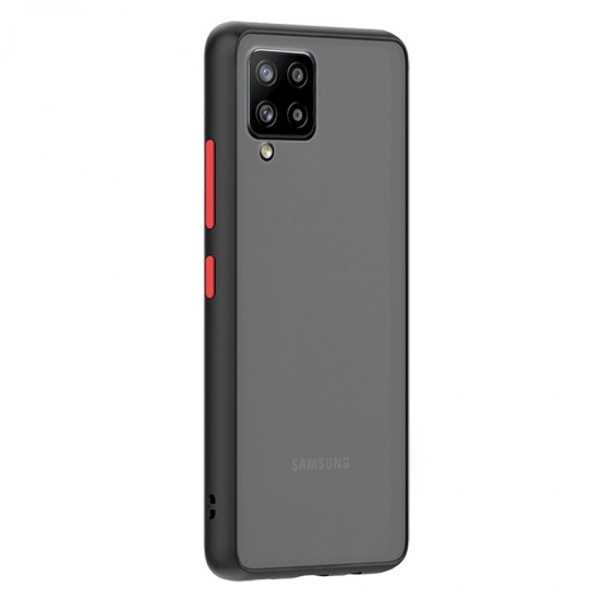 Husa spate Button Case Samsung Galaxy A42 - Negru / Rosu