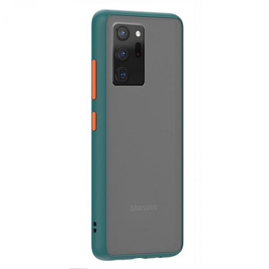 Husa spate Button Case pentru Samsung Galaxy Note 20 Ultra - Turcoaz / Portocaliu