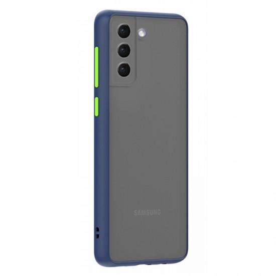 Husa spate Button Case pentru Samsung Galaxy S21 Plus - Albastru / Verde