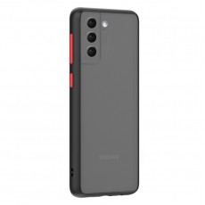 Husa spate Button Case pentru Samsung Galaxy S21 Plus - Negru / Rosu