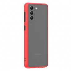 Husa spate Button Case pentru Samsung Galaxy S21 Plus- Rosu / Negru
