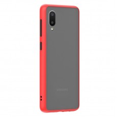 Husa spate Button Case pentru Samsung Galaxy A02 - Rosu / Negru