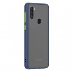 Husa spate Button Case pentru Samsung Galaxy A11 - Albastru / Verde