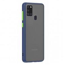 Husa spate Button Case pentru Samsung Galaxy A21s - Albastru / Verde