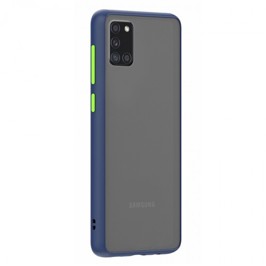 Husa spate Button Case pentru Samsung Galaxy A31 - Albastru / Verde