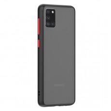 Husa spate Button Case pentru Samsung Galaxy A31 - Negru / Rosu