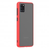 Husa spate Button Case pentru Samsung Galaxy A31 - Rosu / Negru