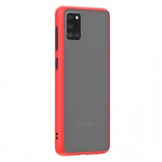 Husa spate Button Case pentru Samsung Galaxy A31 - Rosu / Negru