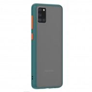 Husa spate Button Case pentru Samsung Galaxy A31 - Turcoaz / Portocaliu