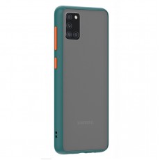 Husa spate Button Case pentru Samsung Galaxy A31 - Turcoaz / Portocaliu