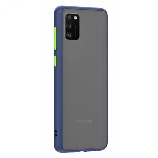 Husa spate Button Case pentru Samsung Galaxy A41 - Albastru / Verde