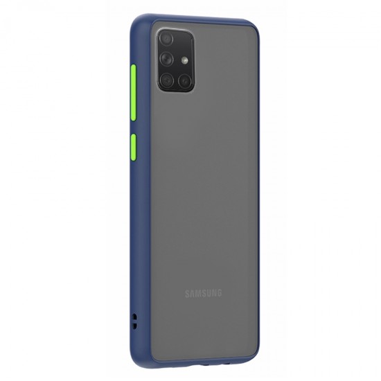 Husa spate Button Case pentru Samsung Galaxy M51 - Albastru / Verde