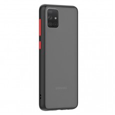 Husa spate Button Case pentru Samsung Galaxy M51 - Negru / Rosu