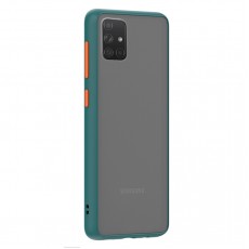 Husa spate Button Case pentru Samsung Galaxy M51 - Turcoaz / Portocaliu