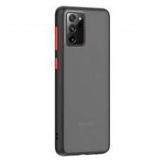 Husa spate Button Case pentru Samsung Galaxy Note 20 - Negru / Rosu