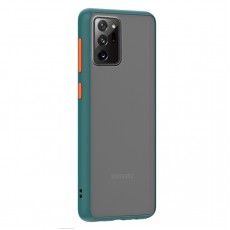 Husa spate Button Case pentru Samsung Galaxy Note 20 - Turcoaz / Portocaliu