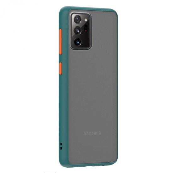 Husa spate Button Case pentru Samsung Galaxy Note 20 - Turcoaz / Portocaliu