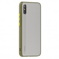 Husa spate Button Case pentru Xiaomi Redmi 9A - Army / Portocaliu Husa spate Button Case pentru Xiaomi Redmi 9A - Army / Portocaliu