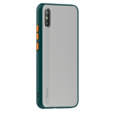 Husa spate Button Case pentru Xiaomi Redmi 9A - Turcoaz / Portocaliu Husa spate Button Case pentru Xiaomi Redmi 9A - Turcoaz / Portocaliu