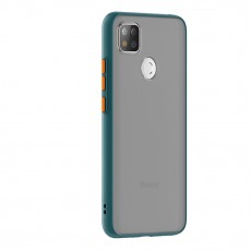Husa spate Button Case pentru Xiaomi Redmi 9C - Turcoaz / Portocaliu