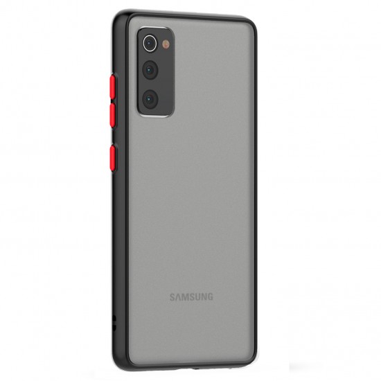 Husa spate Button Case pentru Samsung Galaxy S20 FE - Negru / Rosu