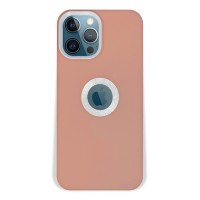 Husa spate pentru iPhone 12 Pro Max - Circle Case Roz Prafuit & Alb