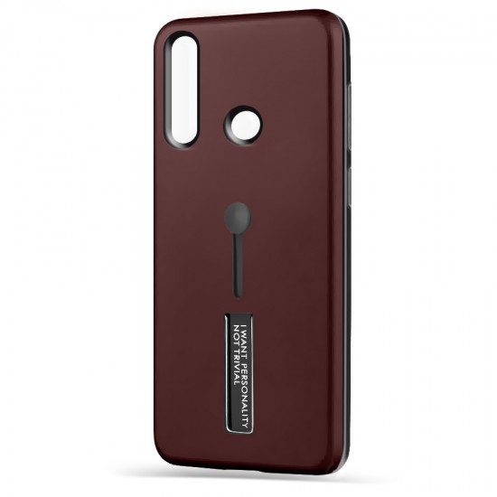 Husa Spate Hard Case Stand pentru Huawei Y6P - Maro