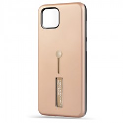 Husa Spate Hard Case Stand pentru iPhone 12 Pro Gold