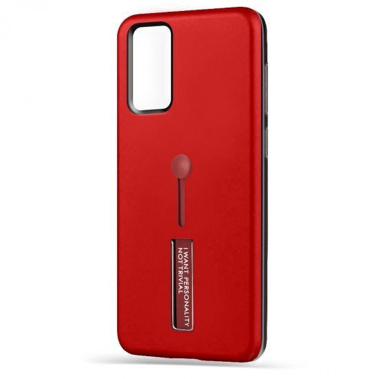 Husa Spate Hard Case Stand pentru Samsung Galaxy Note 20 - Rosu